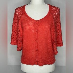 Miss Guided Cropped Cardigan Bolero Shrug Cottagecore Sz L
